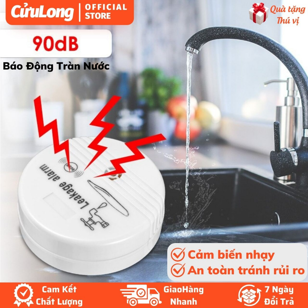 Máy Báo Động Cảnh Báo Rò Rỉ Nước 90db thiết bị cảm biến phòng ngừa thiệt hại từ sớm do tràn nước