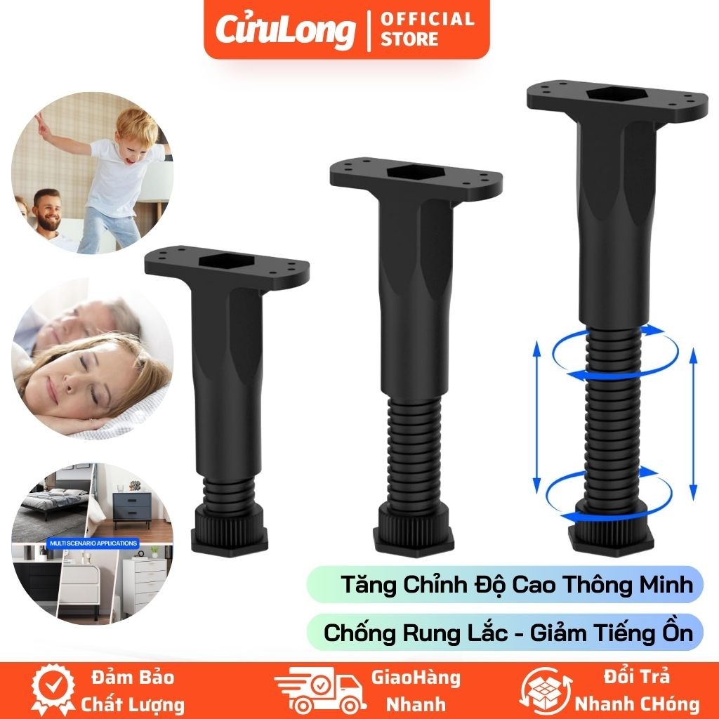 Chân Chống Tăng Chỉnh Đa Năng Chịu Lực – Kê Giường Bàn Tủ, Giảm Rung, Tăng Chiều Cao, Lắp Đơn Giản