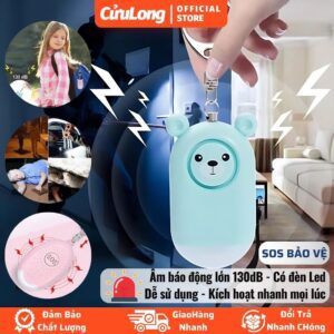 Móc Khoá Báo Động SOS 130dB – Còi Báo Động Khẩn Cấp Hình Gấu Cute Có LED Cho Cho Nữ Trẻ Em Người Già