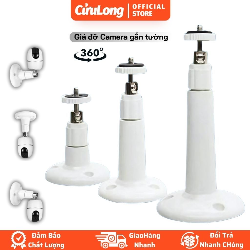 Giá Đỡ Camera Giám Sát 360 Độ - Chân Đế Camera Không Khoan Kẹp Camera Treo Tường Trần Nhà