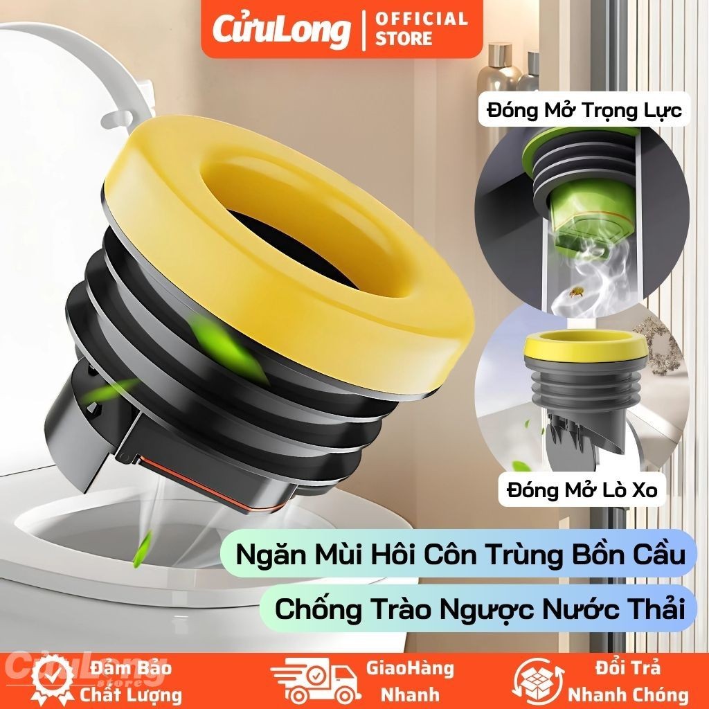 Gioăng Cao Su Bồn Cầu Ngăn Mùi Hôi Chống Trào Ngược - Khử Mùi Chống Hôi Nhà Vệ Sinh Toilet Nhà Tắm
