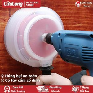 Phễu Chụp Hứng Bụi Khoan Thạch Cao Tường Bê Tông rút lõi có tay cầm bảo vệ an toàn lao động