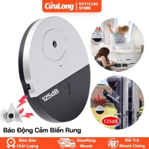 Chuông Báo Động Chống Trộm Cảm Biến Rung, Còi Hú 125dB Báo Khách Gắn Cửa Bảo Vệ Nhà Văn Phòng Xưởng