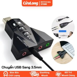 USB Sound Card 7.1 Gắn Ngoài PC Laptop, USB to 3.5mm Cáp Âm Thanh Tai Nghe Mic Chuyển Đổi Jack