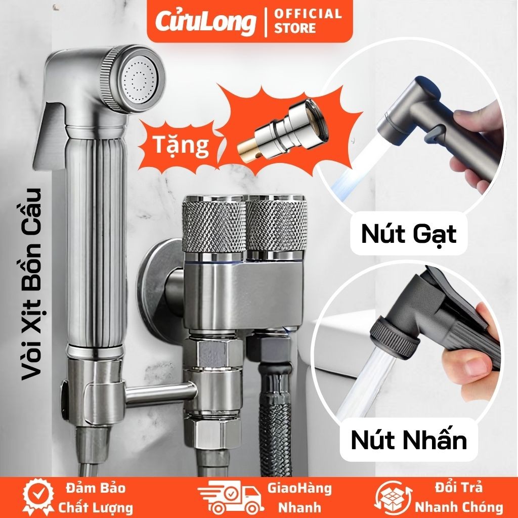 Vòi Xịt Vệ Sinh Bồn Cầu Toilet Cầm Tay Tăng Áp - Phụ Kiện Nhà Tắm Đầu Dây Vòi Xịt Đít Nhà Vệ Sinh